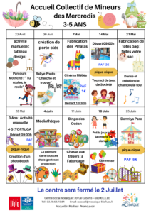 Lire la suite à propos de l’article planning mercredi 3-11 ans