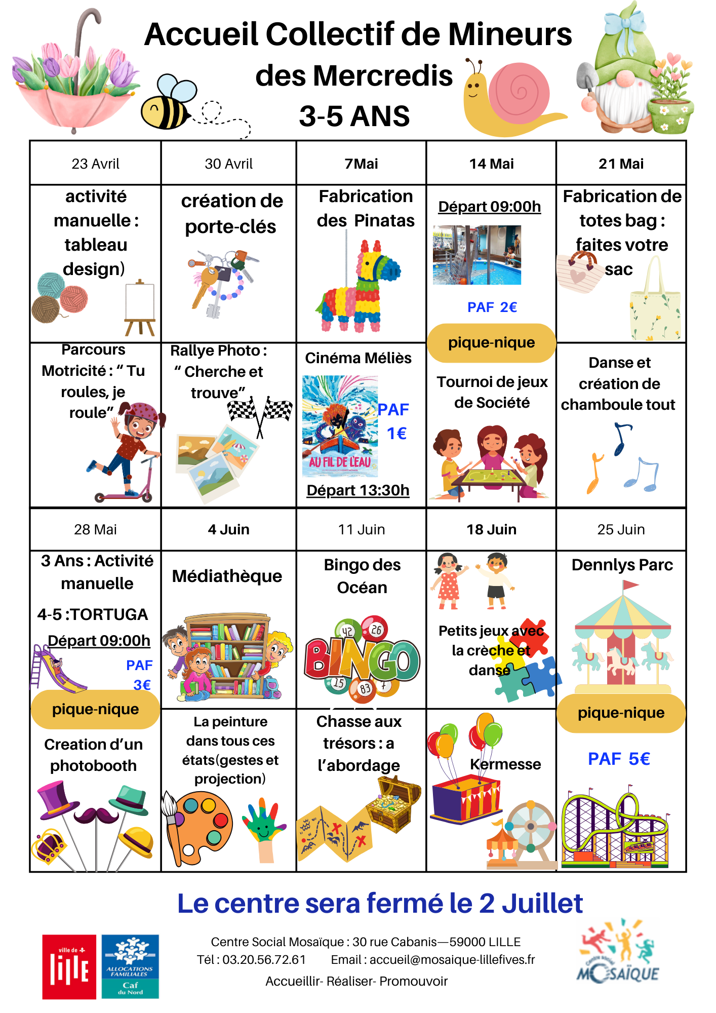 Lire la suite à propos de l’article planning mercredi 3-11 ans