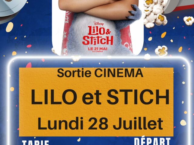 Sortie Cinéma en famille – Lundi 28 juin départ à 13h au centre social.