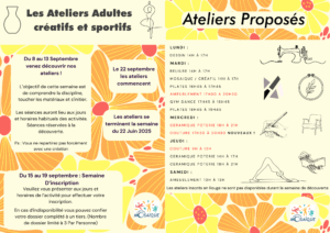 Lire la suite à propos de l’article Les Ateliers Adultes créatifs et sportifs