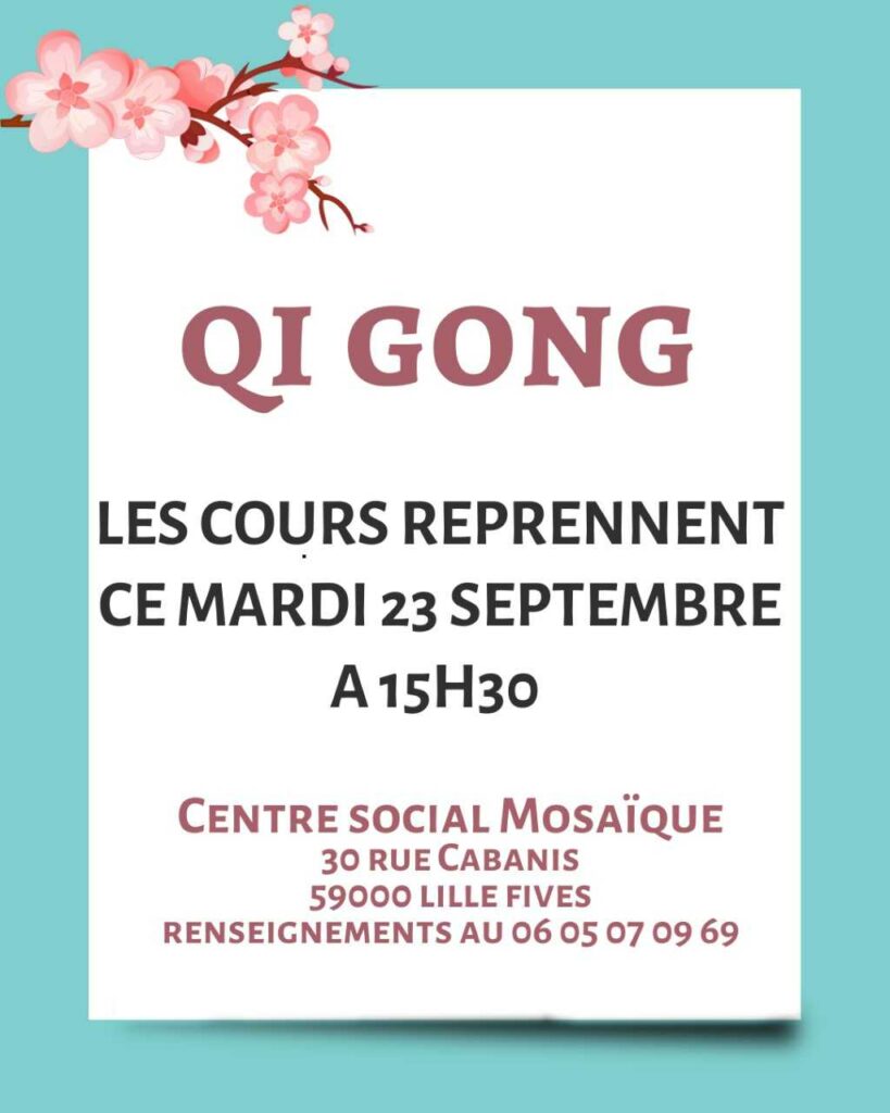 Reprise des cours du QI GONG – Le mardi 23 septembre 2025 !