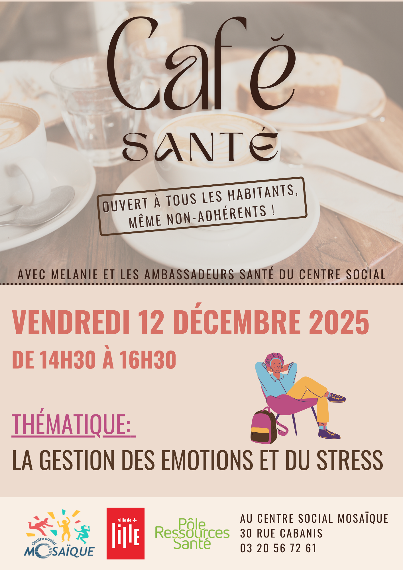 Lire la suite à propos de l’article Café santé ouvert à tous les habitants, même non-adhérents !!