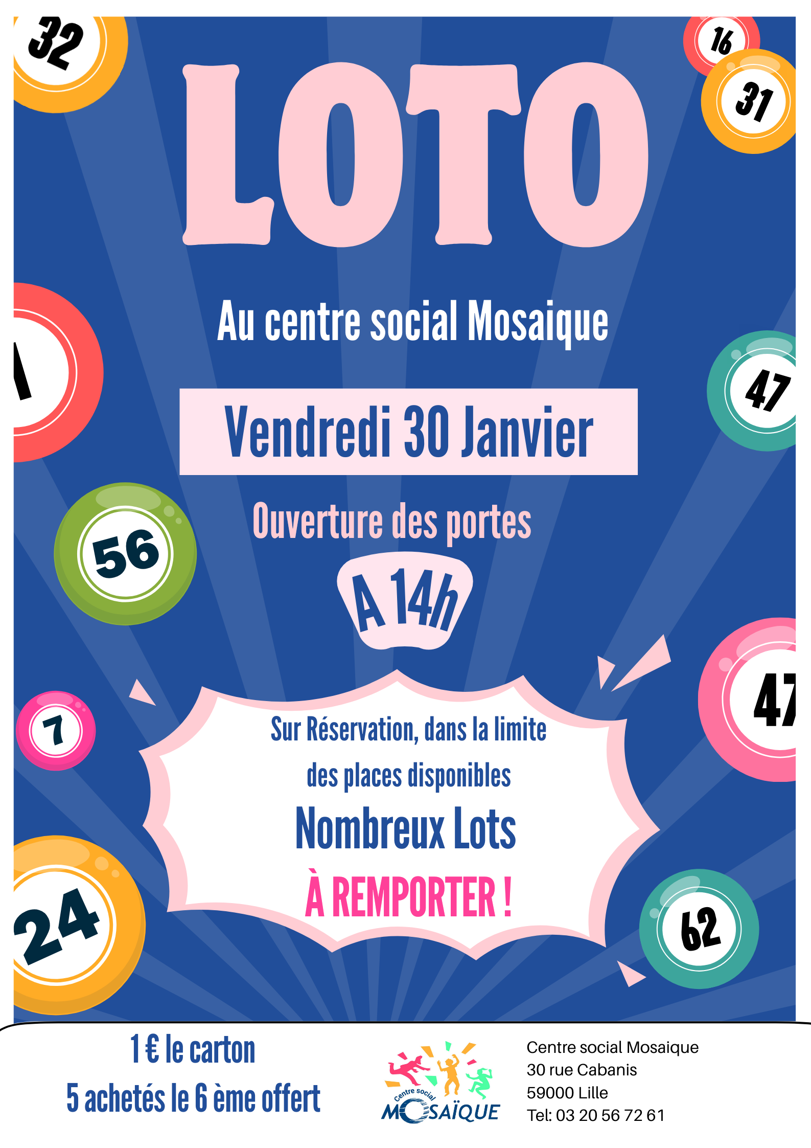 Lire la suite à propos de l’article Loto au Centre Social Mosaïque !