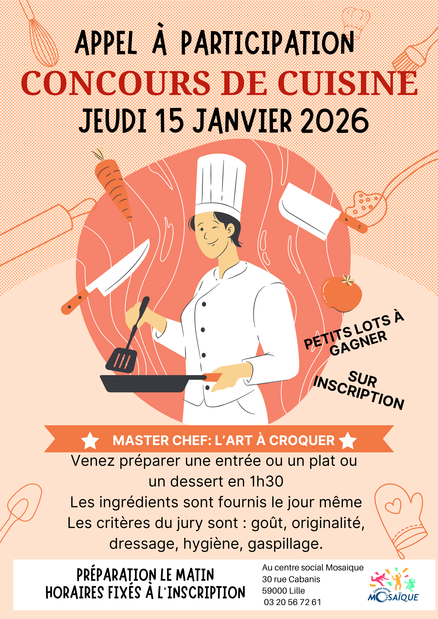 Lire la suite à propos de l’article Appel à participation – Concours de Cuisine !