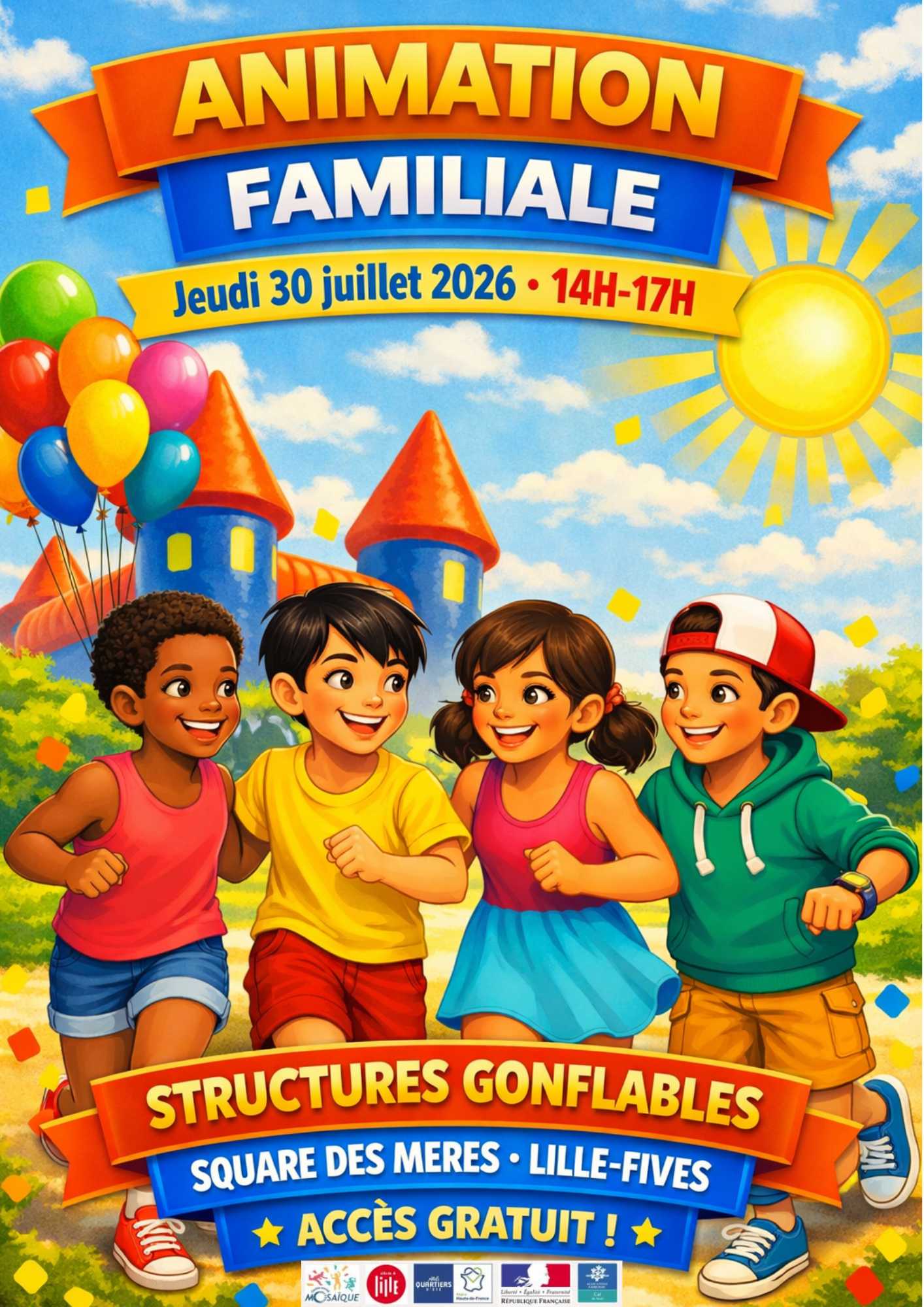 Lire la suite à propos de l’article Structures Gonflables – Les Jeudi 30 juillet et jeudi 27 août 2026 . 14H-17H