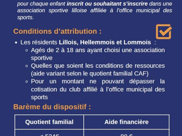Aide à la licence sportive proposée par la ville de Lille !