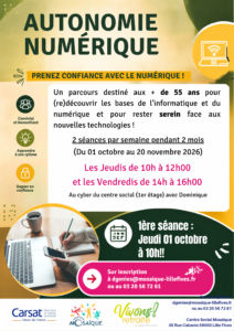 Lire la suite à propos de l’article Démarrage d&rsquo;un nouveau cycle Autonomie Numérique – Première Séance le 01 octobre 2026 !